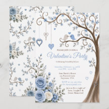 Fête de la Saint-Valentin Bleu Poussiéreux