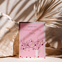 Fête de la Saint-Valentin – Branche de cœur sur fo
