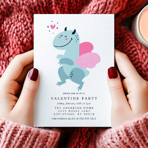 Invitation Fête de la Saint-Valentin Cœur de Dragon Mignon