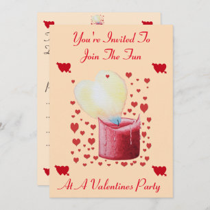 Invitation fête de la Saint-Valentin en forme de coeur