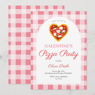 Invitation Fête de la Saint-Valentin Galentine Pizza Valentin