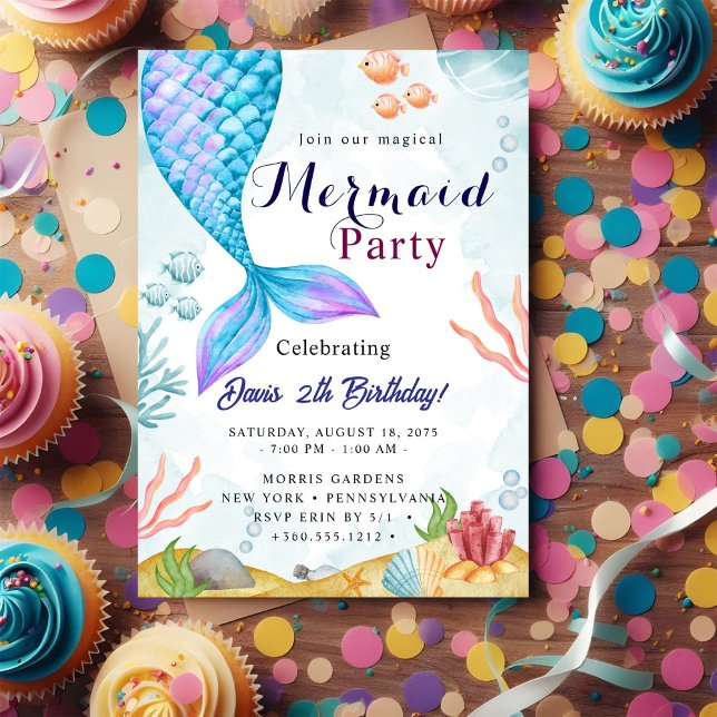 Invitation Fête de la sirène Bash (Créateur téléchargé)