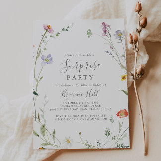 Invitation Fête de la surprise florale Wild Multicolor