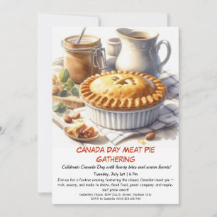 Invitation Fête de la tarte à la viande au charme rustique