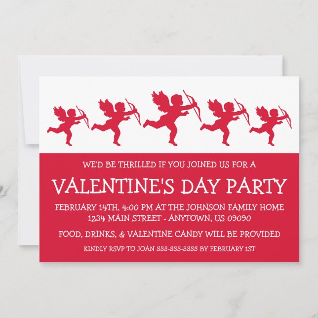 Invitation Fête de la Valétine (Rouge) (Devant)