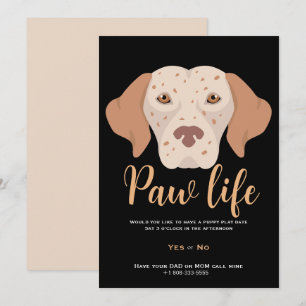 Invitation Fête de la vie de chien chiot mignonne