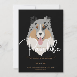 Invitation Fête de la vie de chien chiot mignonne