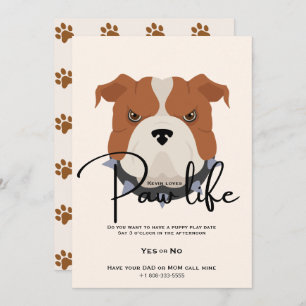Invitation Fête de la vie de chien chiot mignonne
