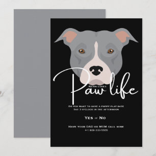 Invitation Fête de la vie de chien chiot mignonne