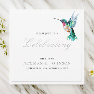 Invitation Fête de la vie des colibris d'aquarelle