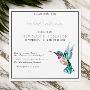 Invitation Fête de la vie des colibris d'aquarelle
