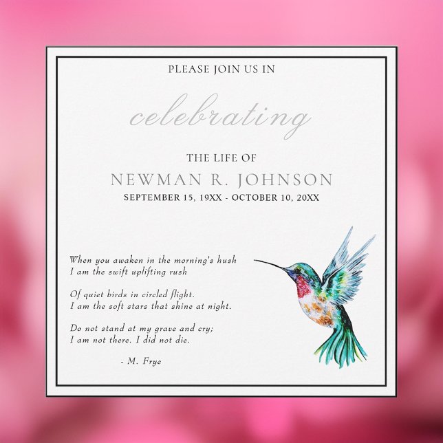 Invitation Fête de la vie des colibris d'aquarelle (Créateur téléchargé)