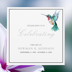 Invitation Fête de la vie des colibris d'aquarelle