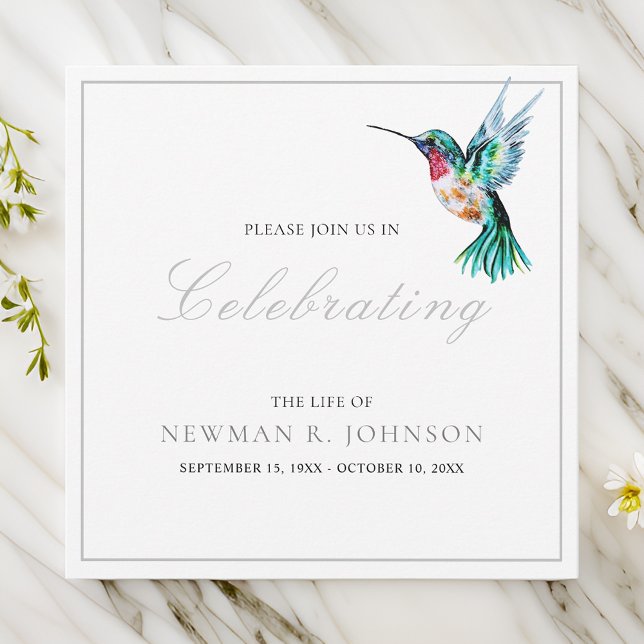 Invitation Fête de la vie des colibris d'aquarelle (Créateur téléchargé)