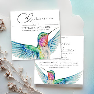 Invitation Fête de la vie des colibris d'aquarelle