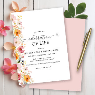 Invitation Fête de la vie des Fleurs sauvages de l'aquarelle 