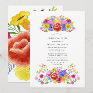 Invitation Fête de la vie en aquarelle Florale Photo