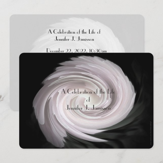 Invitation Fête de la vie moderne rose pâle (Devant / Derrière)