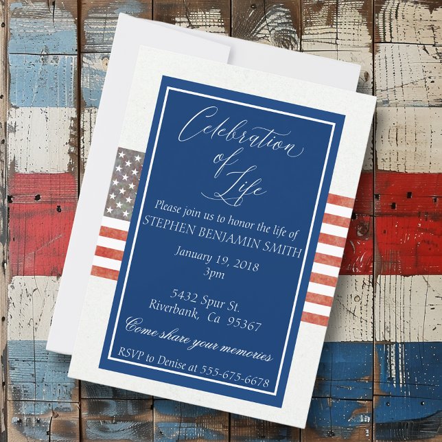 Invitation Fête de la vie Service commémoratif Ancien drapeau (Créateur téléchargé)