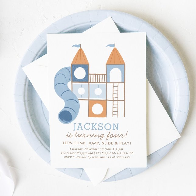Invitation Fête de l'aire de jeu dans le parc Boy Anniversair (Créateur téléchargé)