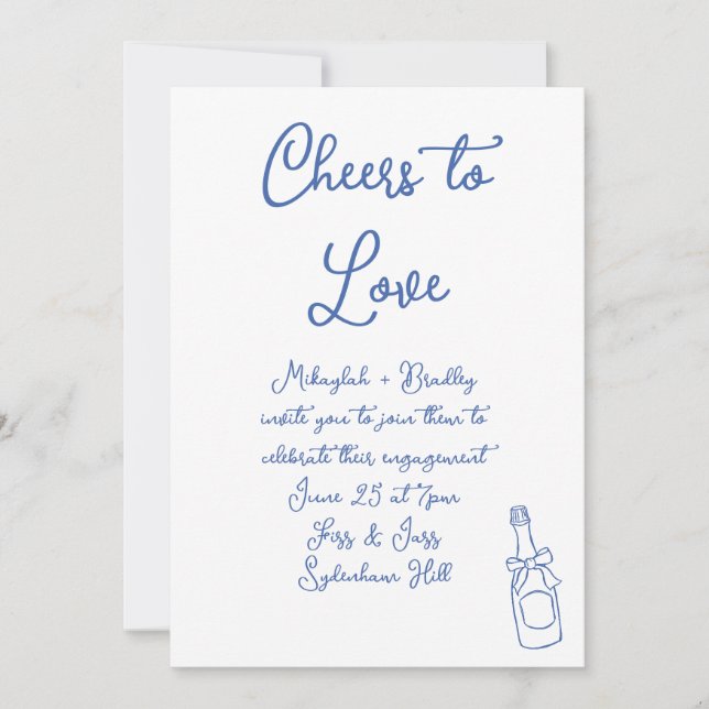 Invitation Fête de l'amour bleu français (Devant)