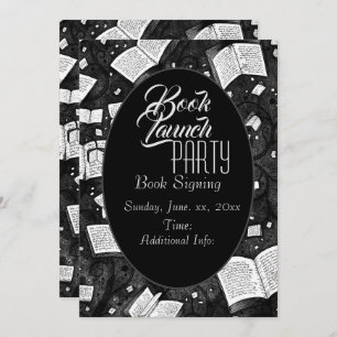 Invitation Fête de lancement du livre noir et blanc