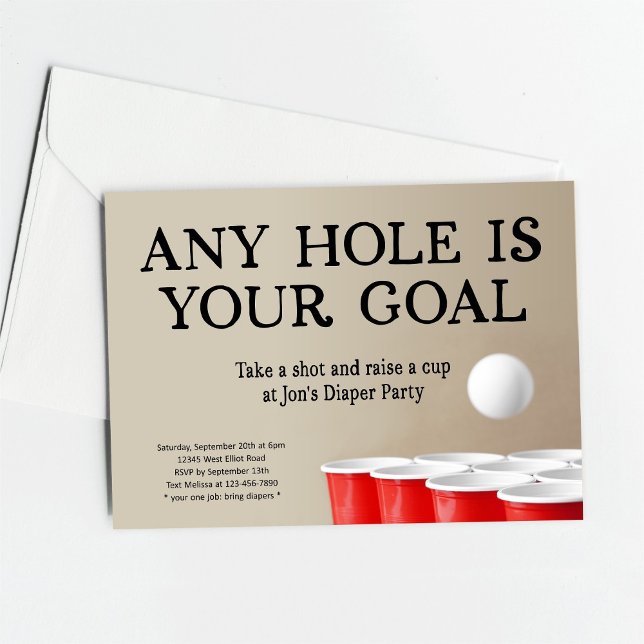 Invitation Fête de Lange Bébé Pong Bière Drôle (Créateur téléchargé)