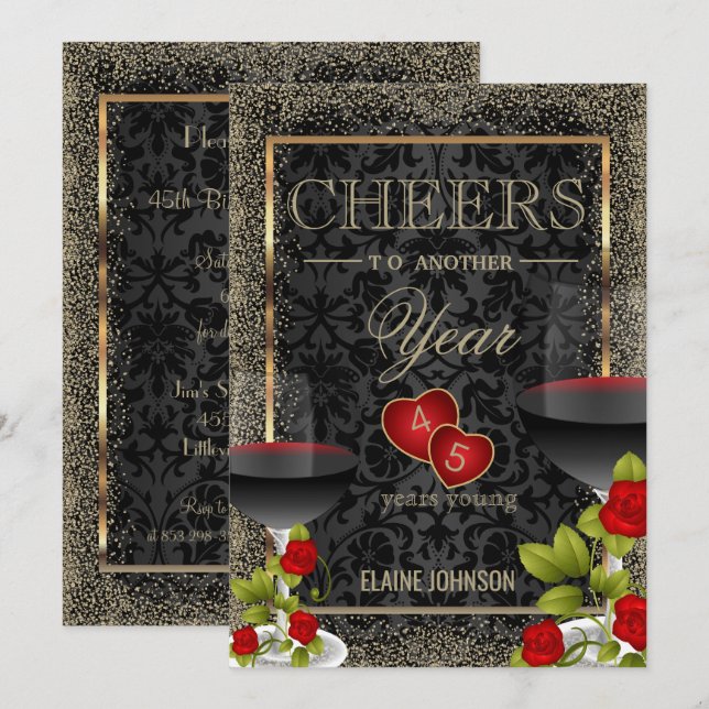 Invitation Fête de l'année (Devant / Derrière)