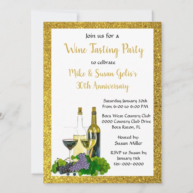 Invitation Fête de l'Anniversaire de la Dégustation (Devant)