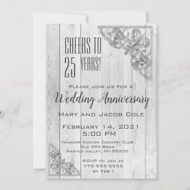 Invitation Fête de l'anniversaire de la frontière d'argent (Devant)