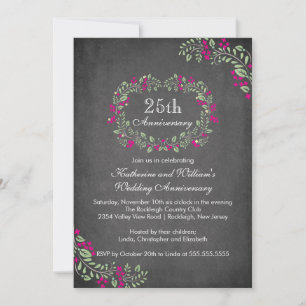 Invitation Fête de l'anniversaire de l'Vintage Chalkboard Flo