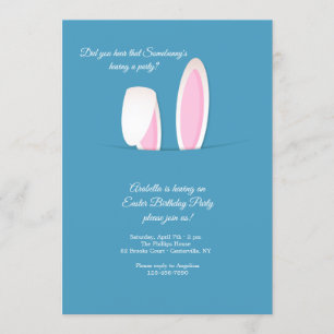 Invitation Fête de l'anniversaire de Pâques de Bunny Ears