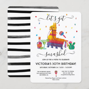 Invitation Fête de l'Anniversaire de Piñata Margarita