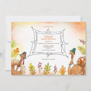 Invitation Fête de l'anniversaire de Thanksgiving
