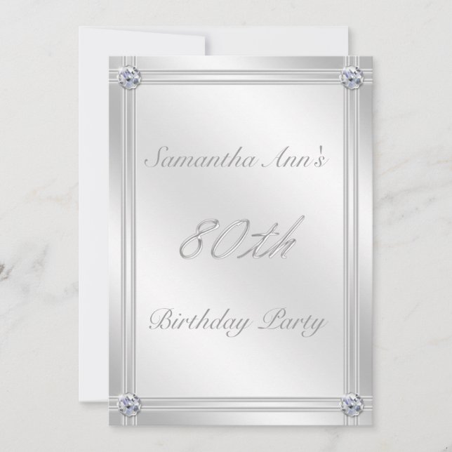 Invitation Fête de l'anniversaire des effets d'argent et de d (Devant)