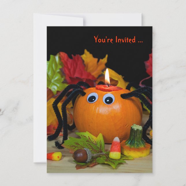 Invitation Fête de l'Araignée d'Halloween (Devant)