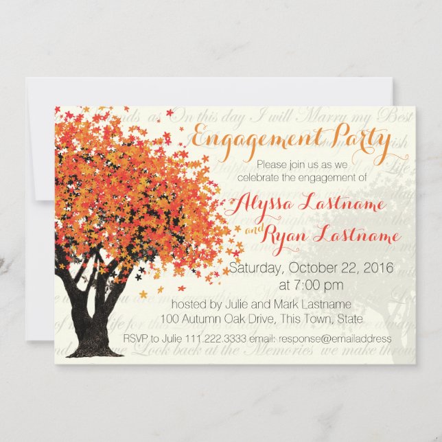 Invitation Fête de l'arbre d'automne (Devant)