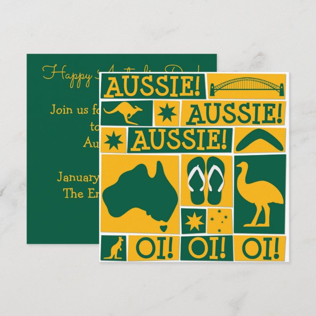 Invitation Fête de l'Australie (Devant / Derrière)