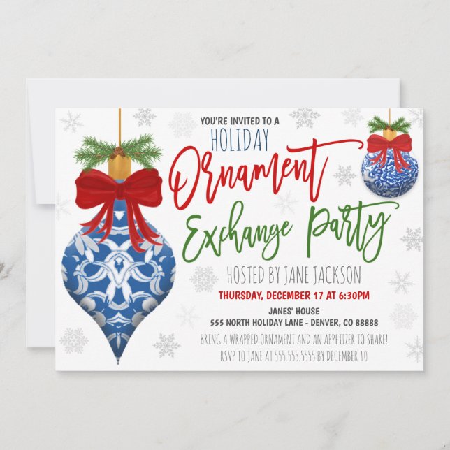 Invitation Fête de l'échange d'ornement (Devant)