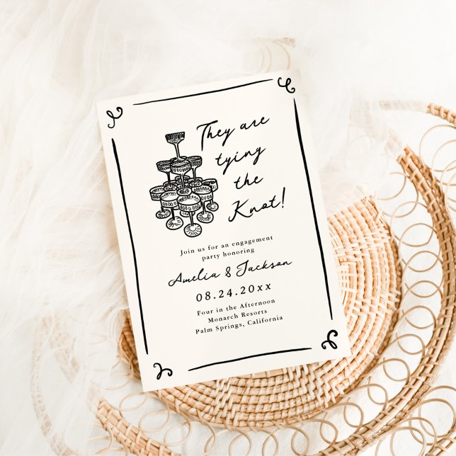 Invitation Fête de l'engagement avec main fantaisie (Créateur téléchargé)