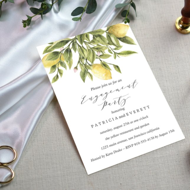 Invitation Fête de l'engagement des Mariages de citrons verts (Créateur téléchargé)
