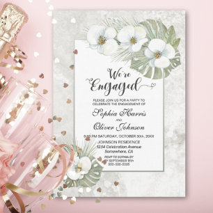 Invitation Fête de l'engagement floral de l'orchid tropical b