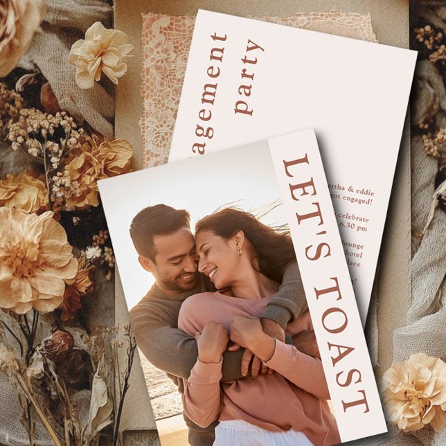 Invitation Fête de l'engagement photo Toast (Engagement Photo Invitation from the Engagement Party Invitations collection by Darling & May)