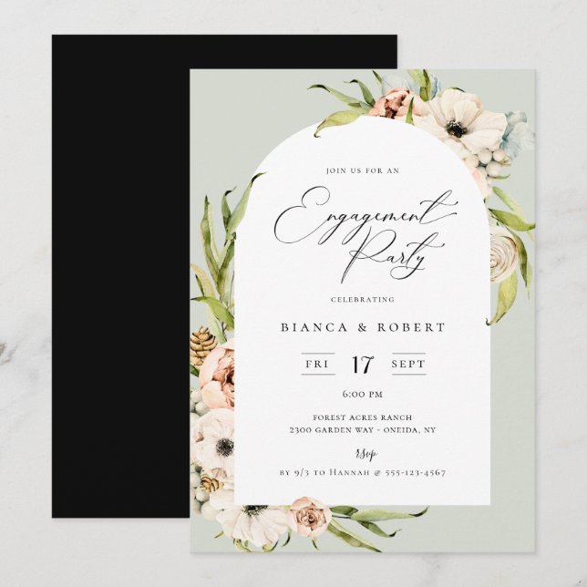 Invitation Fête de l'engagement sur le cadre végétal de la fo (Devant / Derrière)