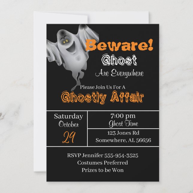 Invitation Fête de l'Halloween (Devant)