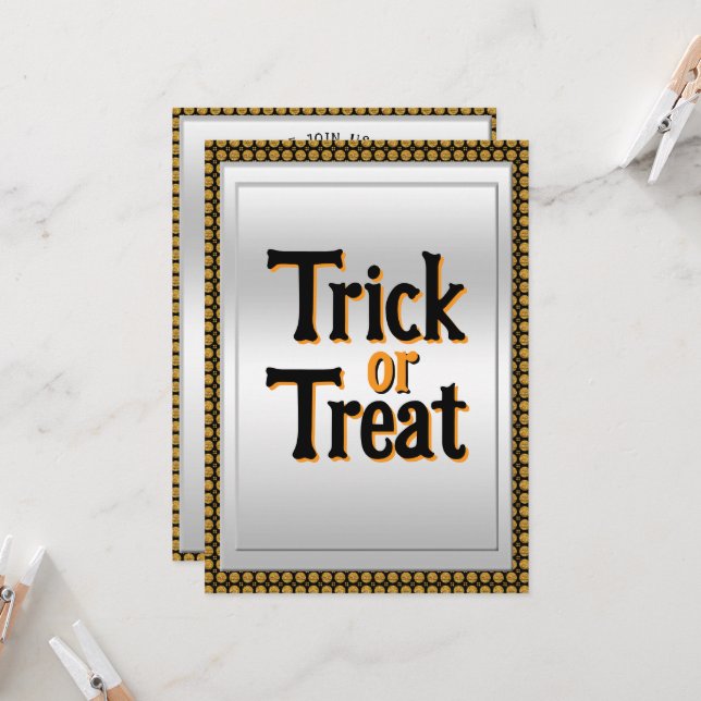 Invitation Fête De L'Halloween (Devant/Arrière en situation)