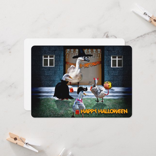 Invitation Fête de l'Halloween (Devant/Arrière en situation)