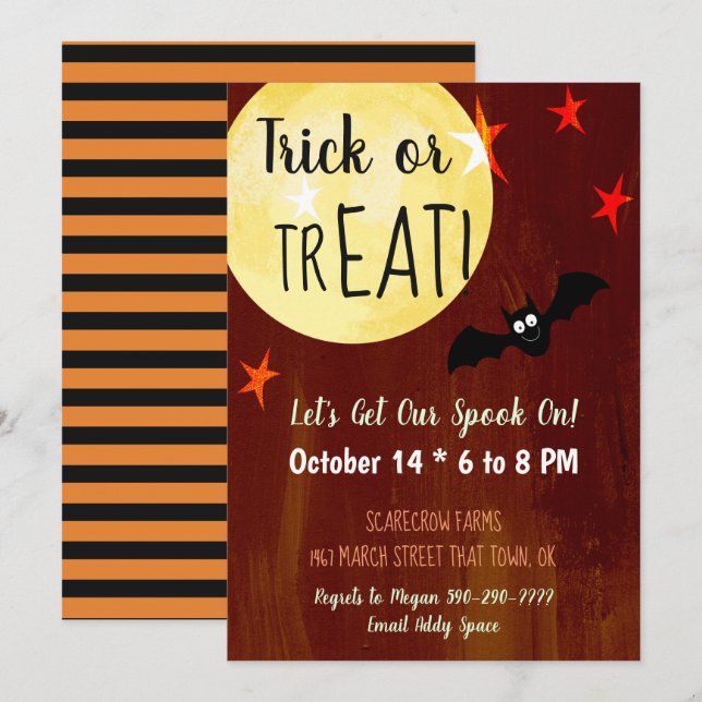 Invitation Fête de l'Halloween (Devant / Derrière)