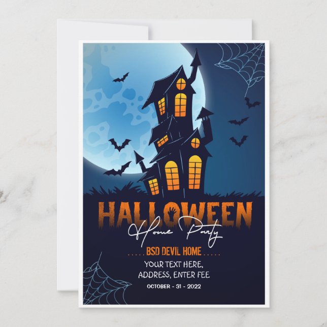 Invitation Fête de l'Halloween (Devant)
