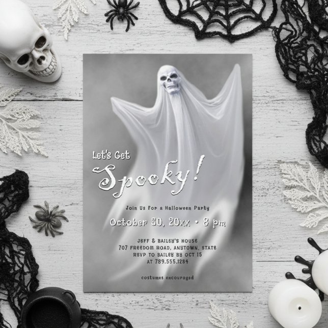 Invitation Fête de l'Halloween fantôme Éffrayante (Créateur téléchargé)
